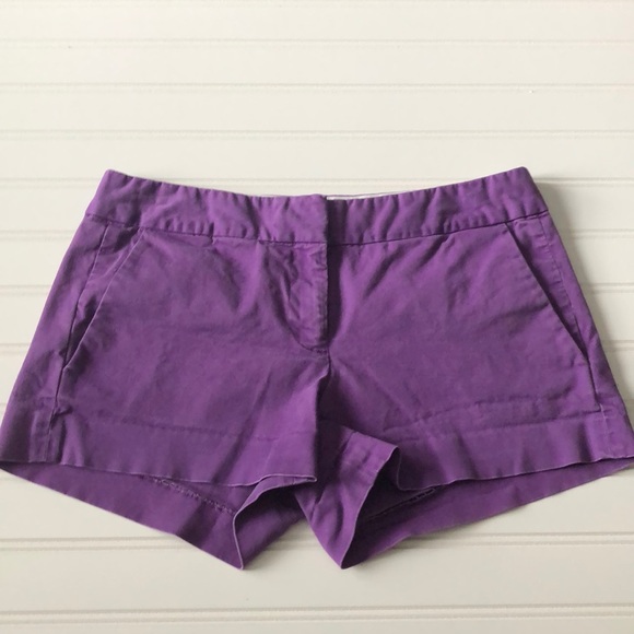 J. Crew Purple Cotton Shorts - Picture 2 of 4